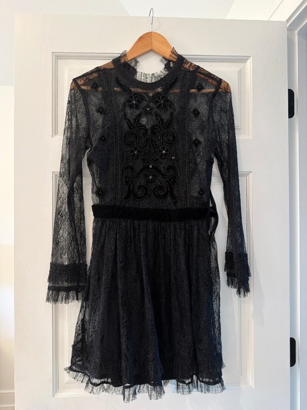 All lace Zara mini black dress size S